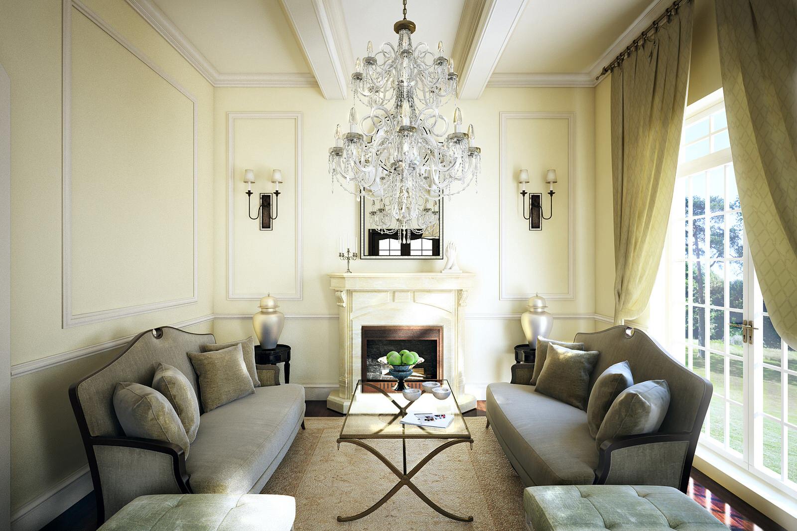 Dining room with fireplace