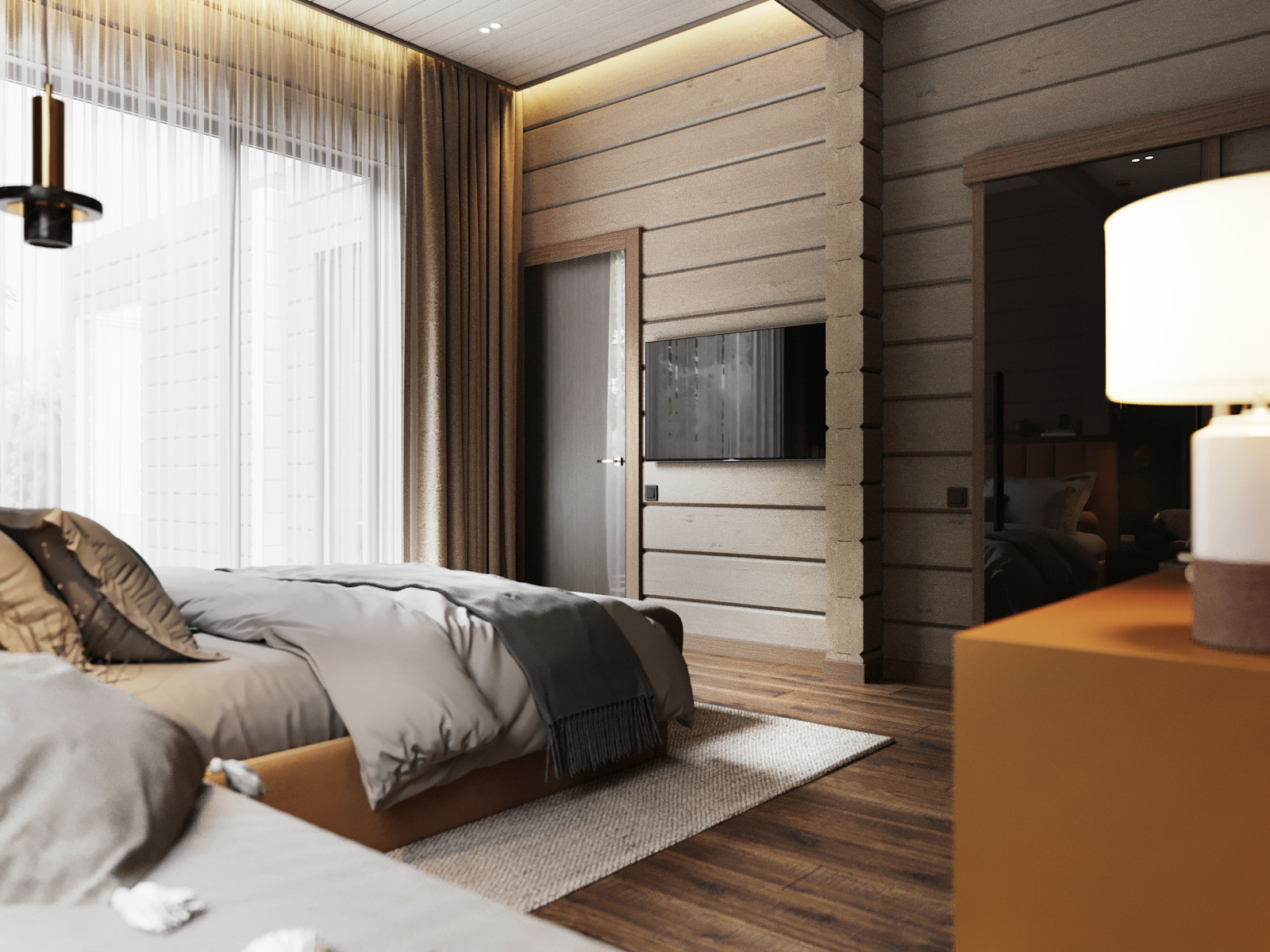 Проект интерьера деревянного дома в п.Завидово