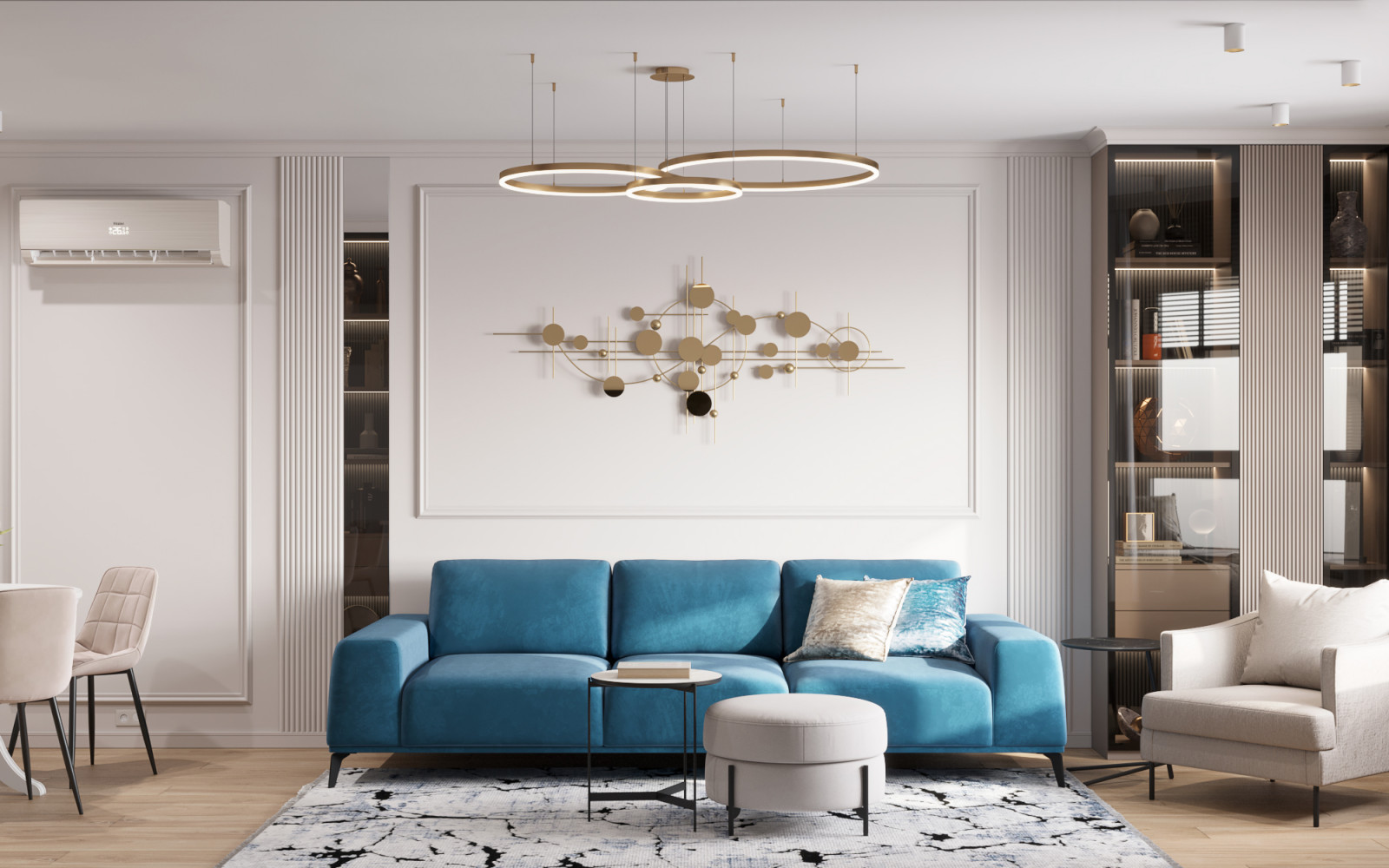 3-комнатная квартира для семьи в стиле современной классики