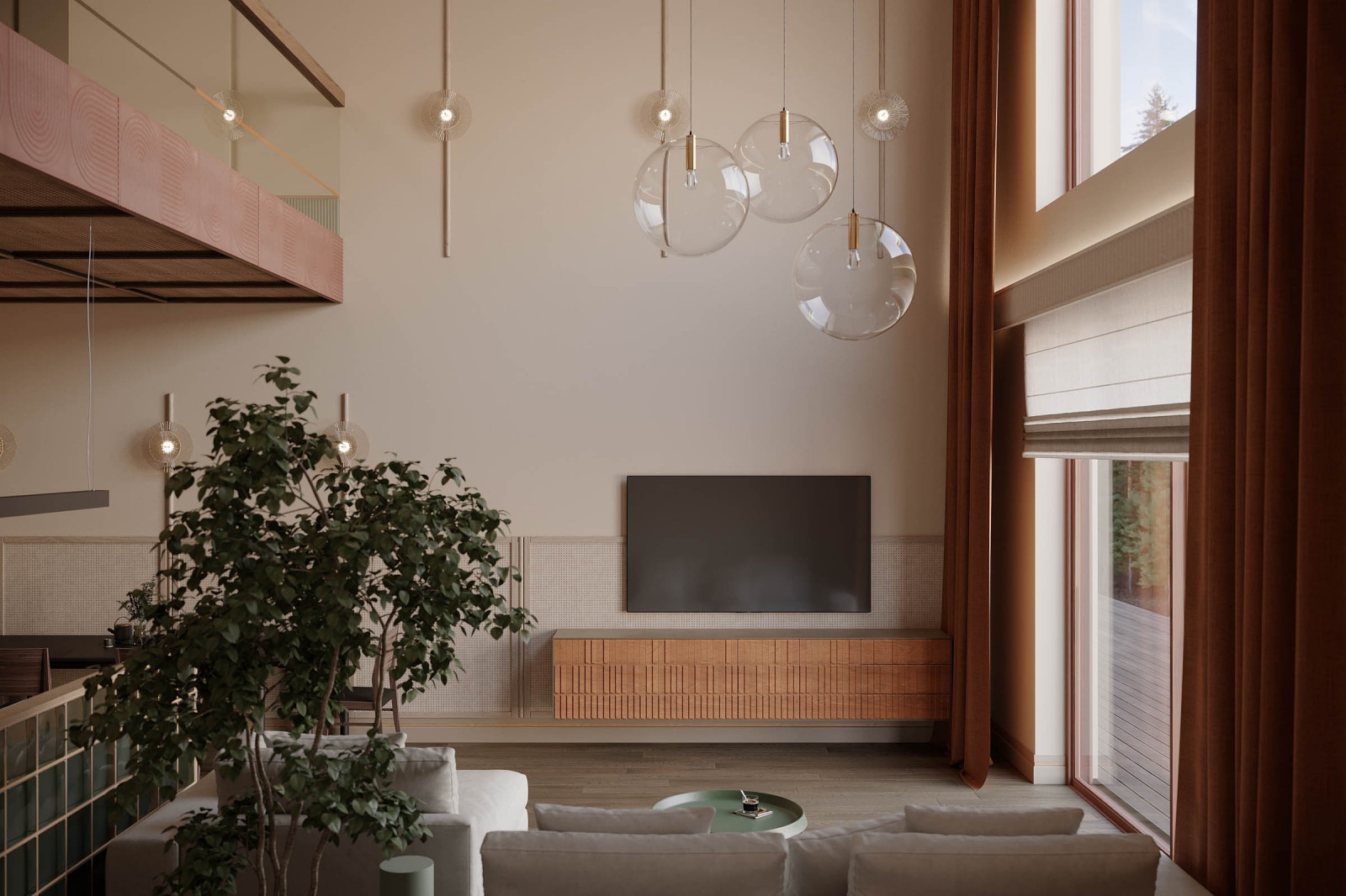 Кухня-гостиная из проекта Чистые Пруды