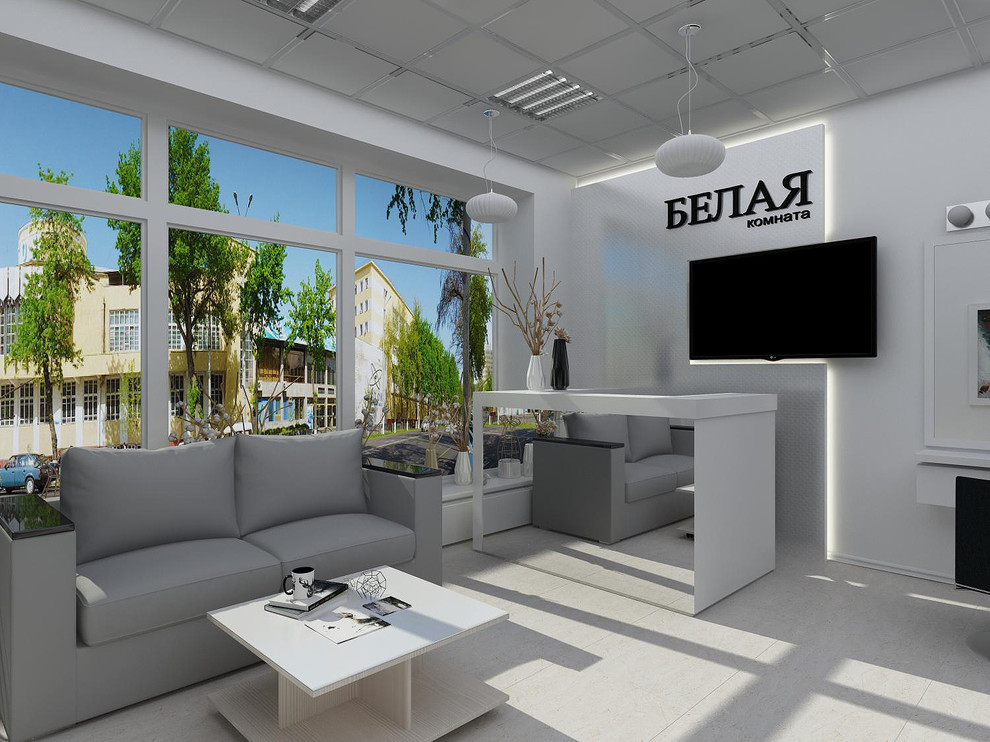 Интерьер парикмахерской "Белая комната"