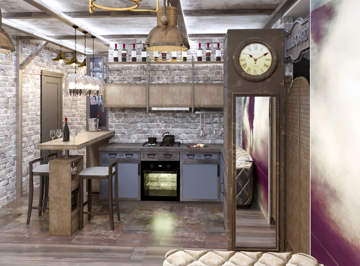 КВАРТИРА В СТИЛЕ ЛОФТ С ЭЛЕМЕНТАМИ ВЕСТЕРНА.