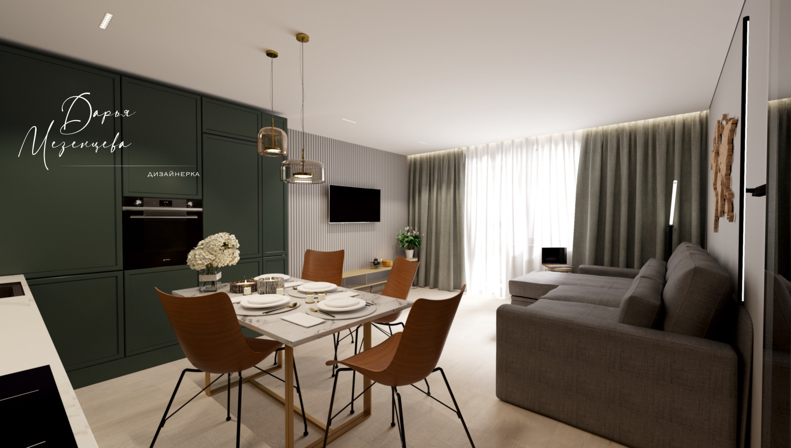 Кухня-студия 25кв.м