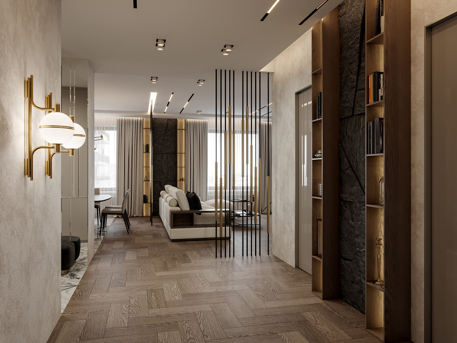 Интерьер с утонченной натурой, Санкт-Петербург, Россия.