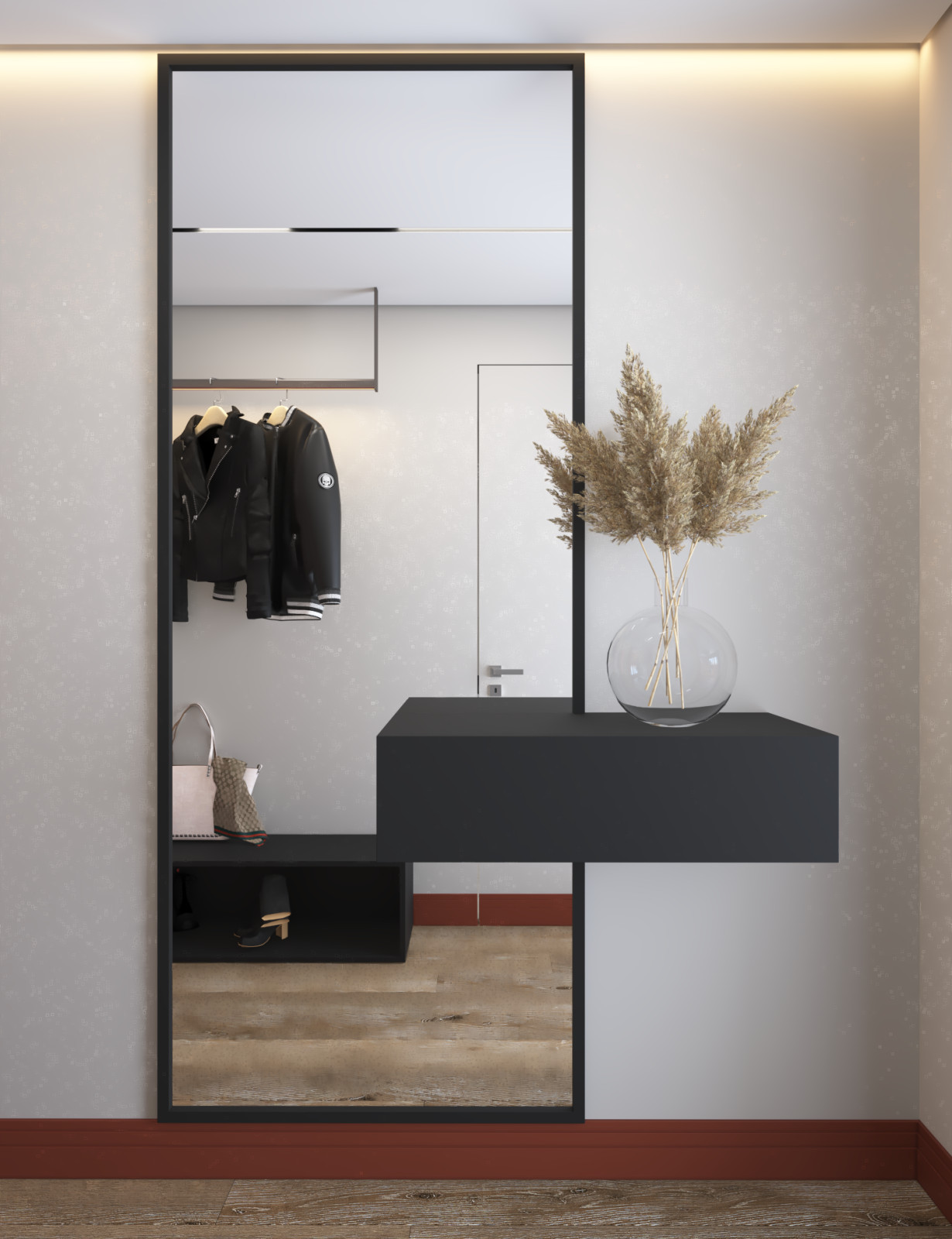 Яркая терракотовая линия