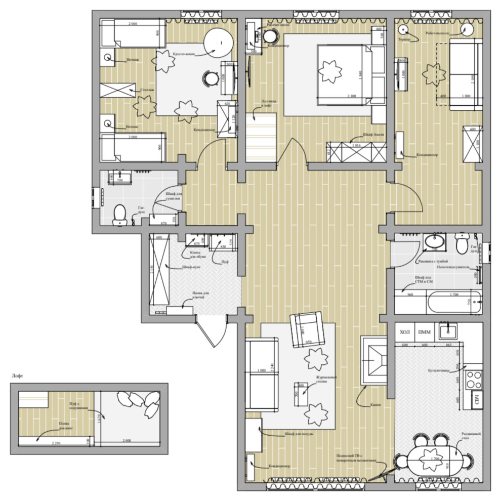 Авторский дом из бревна 135 м² для семьи с двумя детьми в КП Золотые Сосны