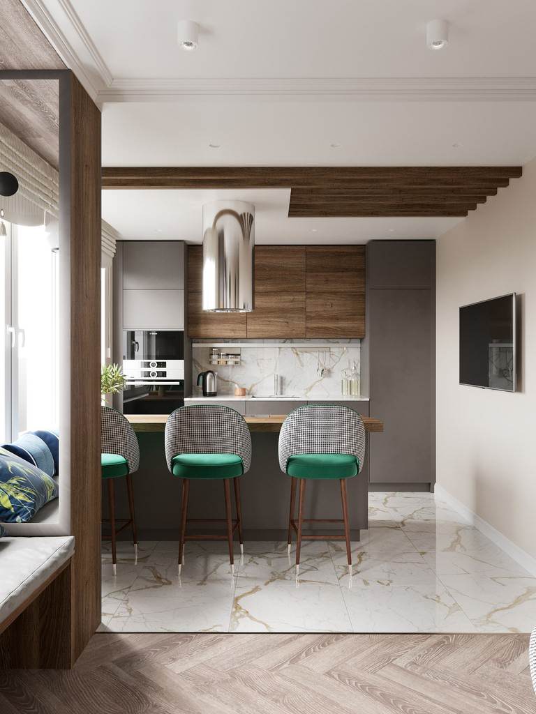 Дизайн интерьера квартиры в современном стиле в ЖК «Царская столица», 107 кв.м.