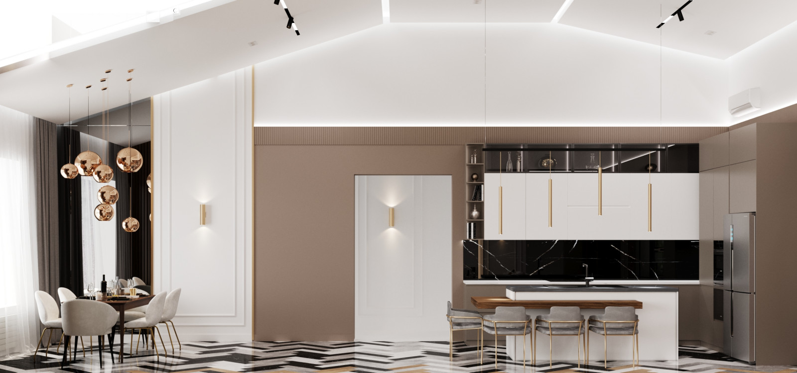 Кухня-гостиная из проекта дома 250 кв.м