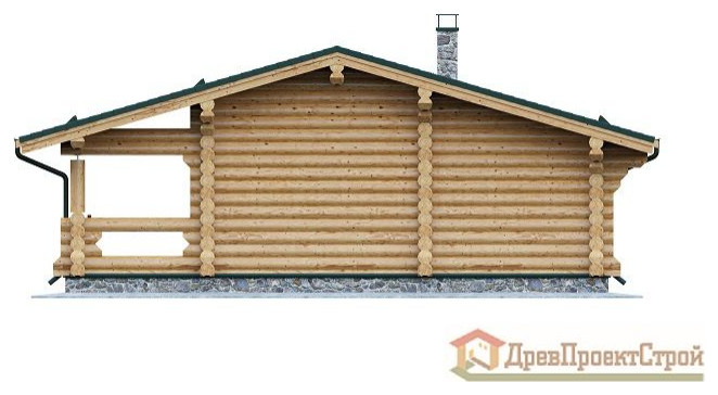 Проект бани № 4. Баня из оцилиндрованных бревен 64,60м², 8000 х 10600.