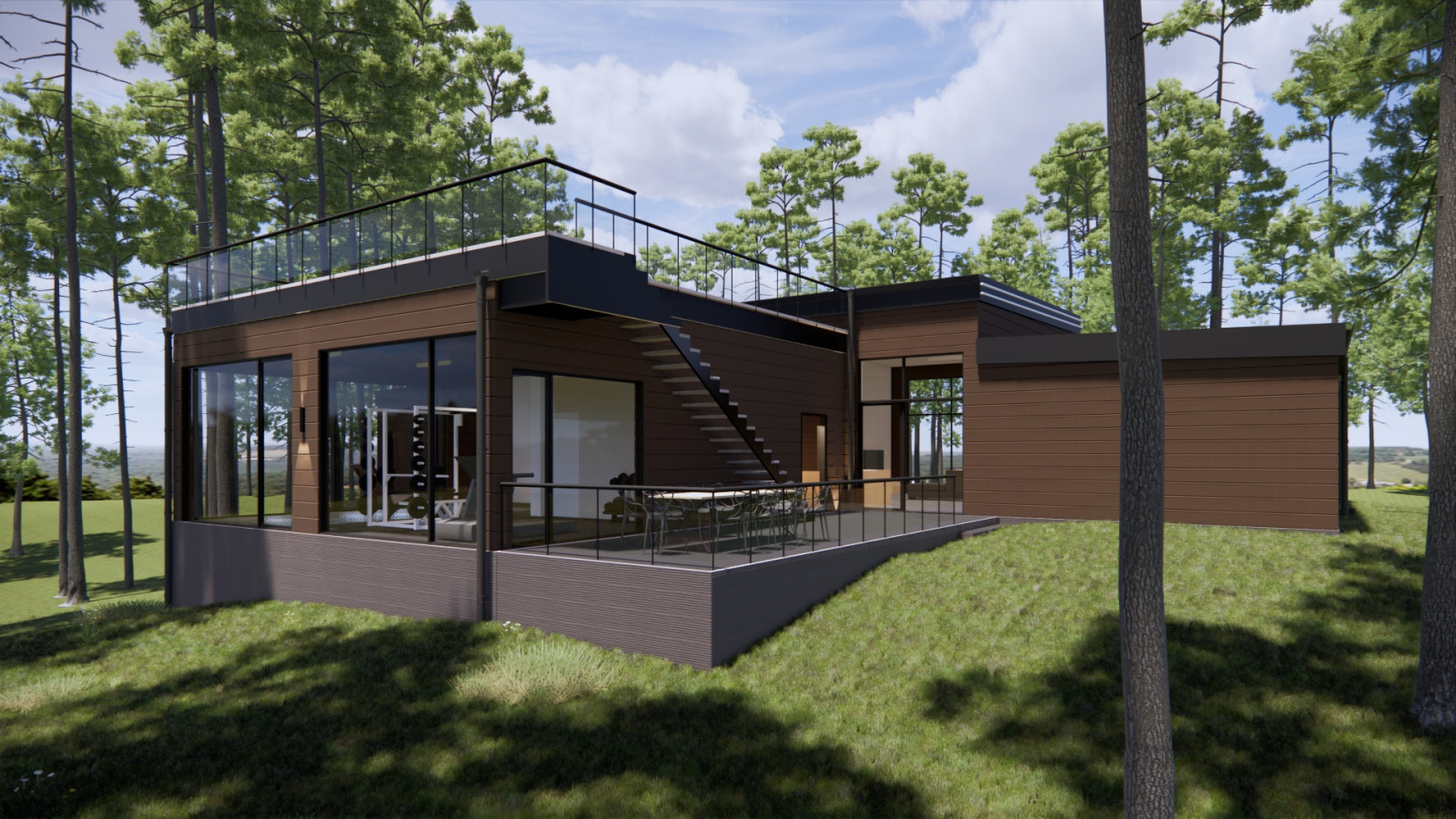 Одноэтажный дом из клееного бруса