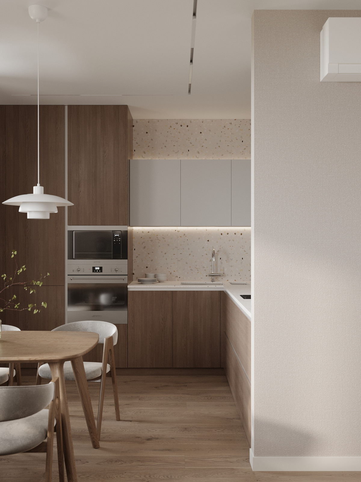 ЖК «Ultra City», квартира в стиле современный минимализм в теплой светлой гамме