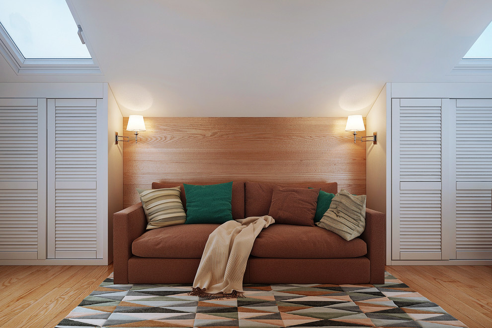 Светлый мансардный интерьер.Салтыковка