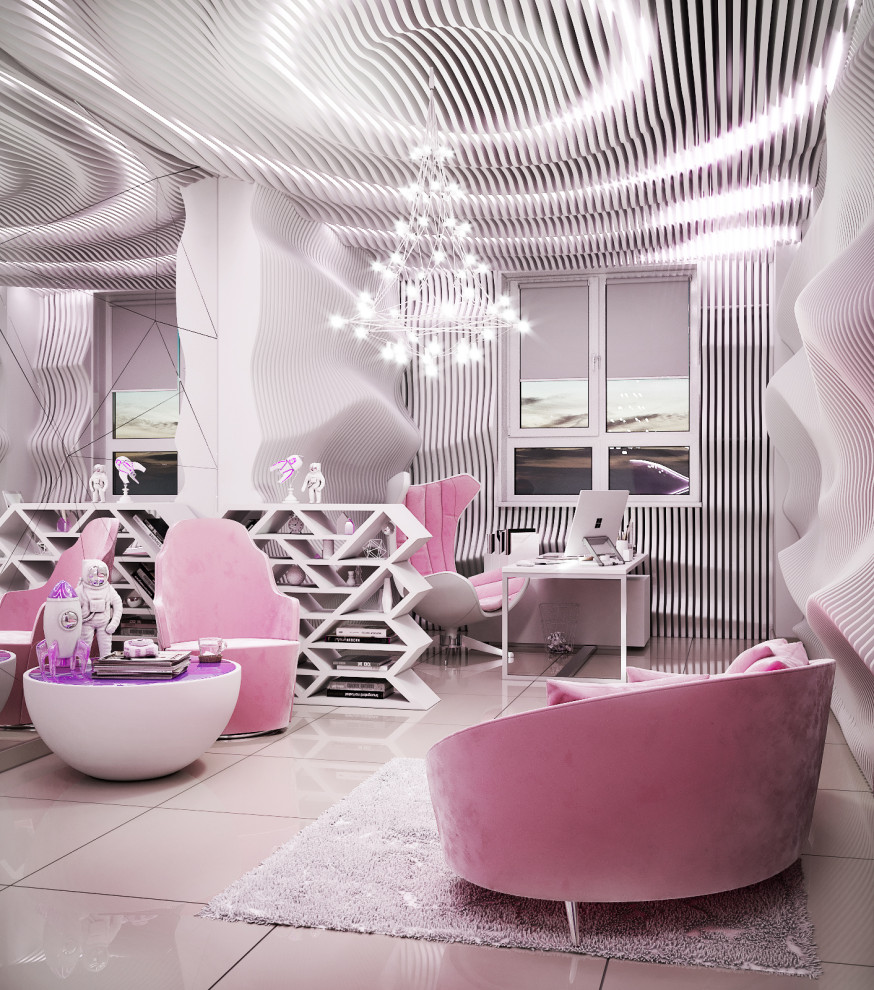 Обложка проекта: "BEAUTY-РАКЕТА" Космический офис для бьюти блогера