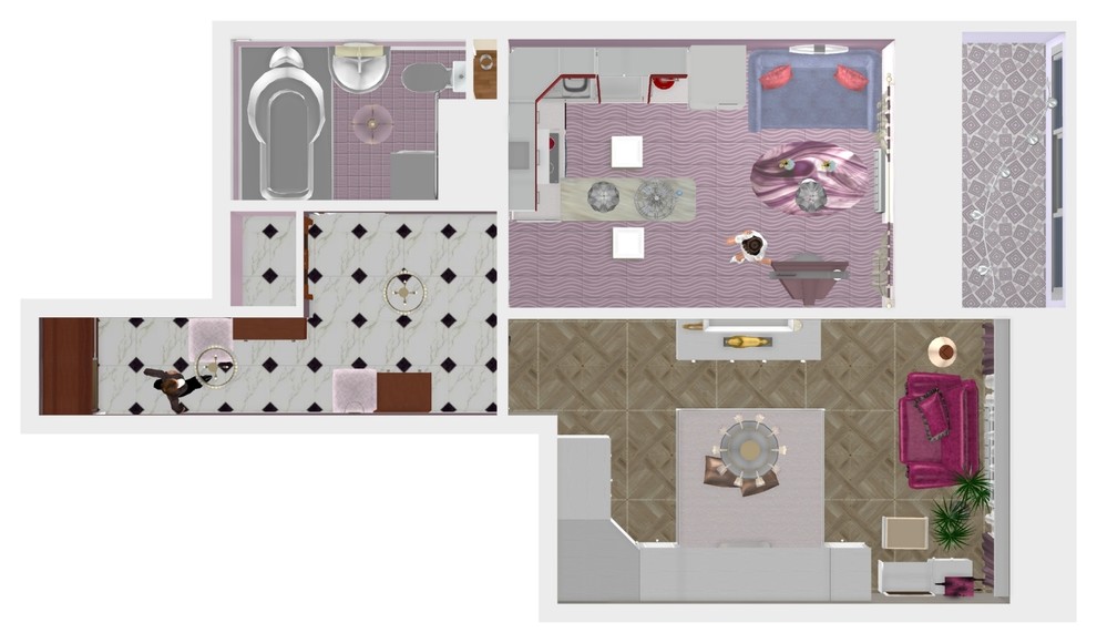 Обложка проекта: Экспресс 3D дизайн  1 кв.ры в ЖК Триумф Парк