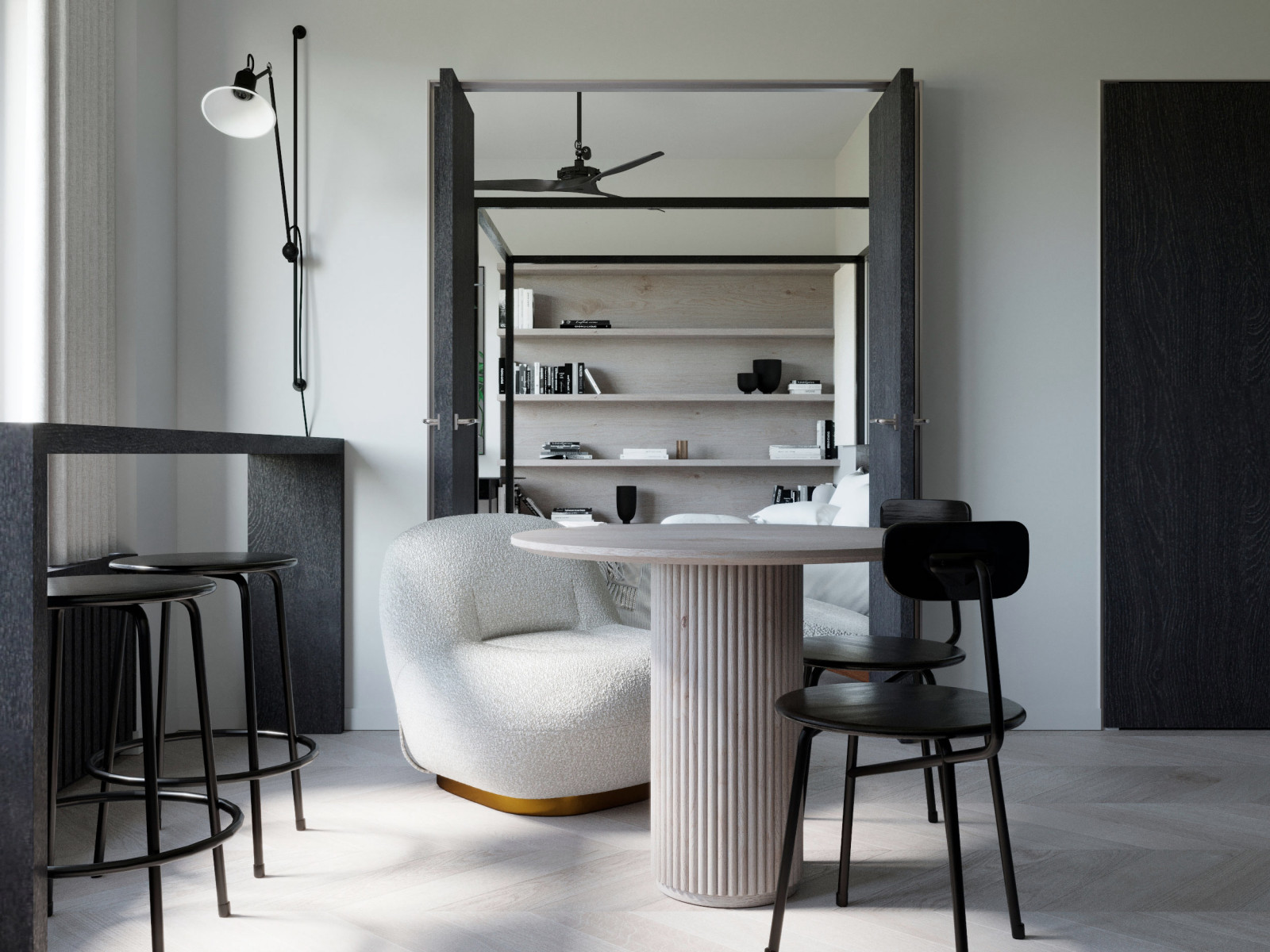 ЧЕРНО-БЕЛАЯ КВАРТИРА ДЛЯ ДЕВУШКИ