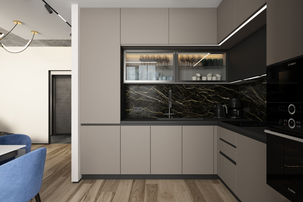 Интерьер кухни-гостиной, дизайнер Наталья Шевлякова