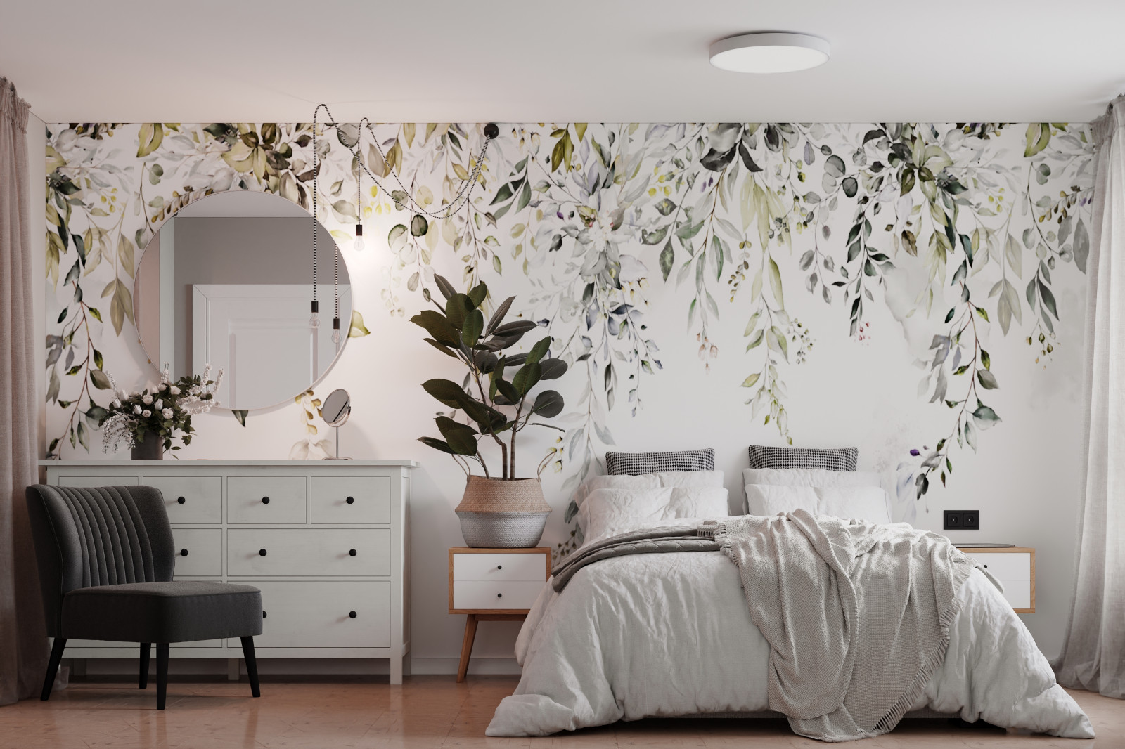 3D визуализация двухкомнатной квартиры в скандинавском стиле