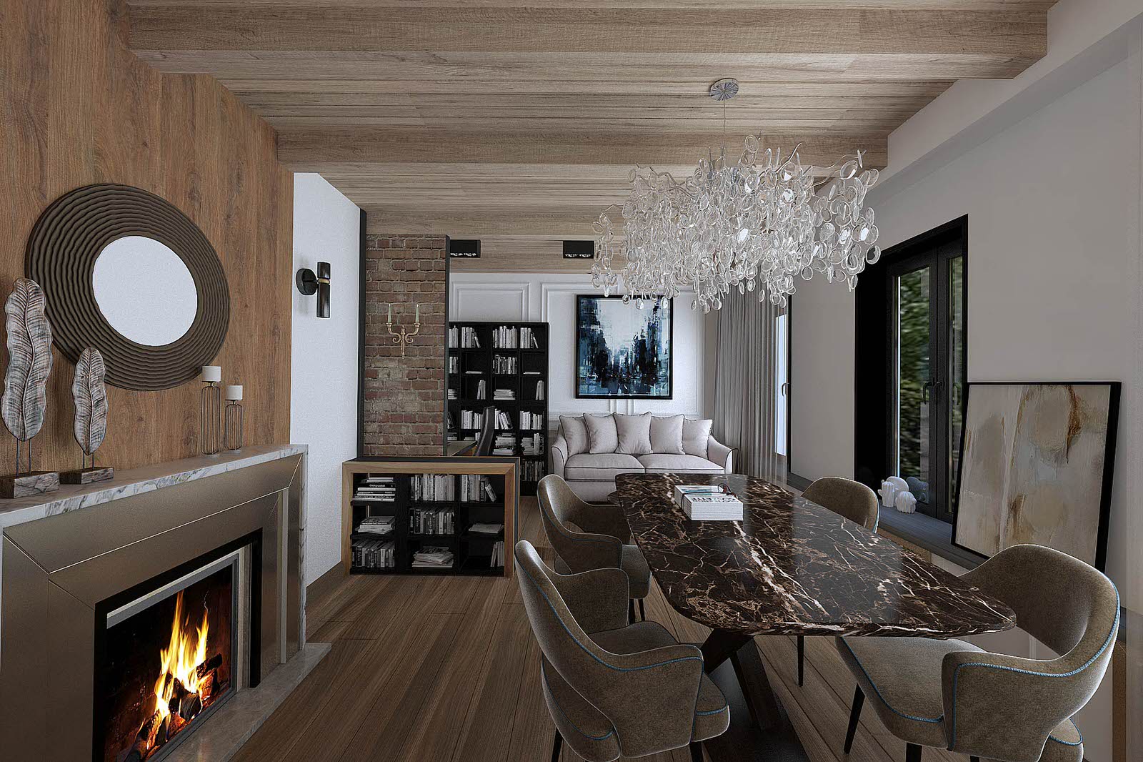 Обложка проекта: Дизайн интерьера гостиной в частном доме в Ростове-на-Дону