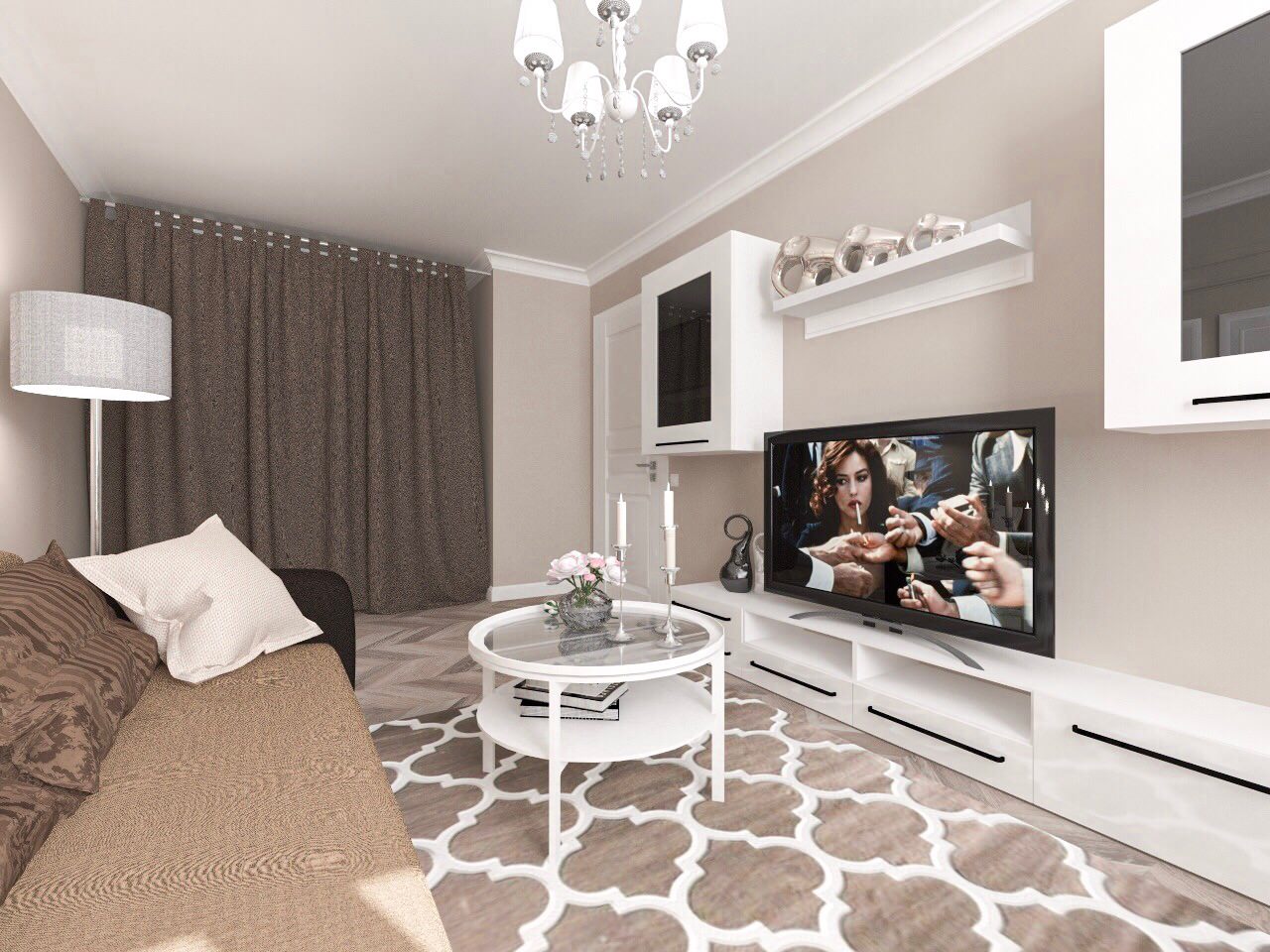 Обложка проекта: Дизайн интерьера двухкомнатной квартира в новостройке.