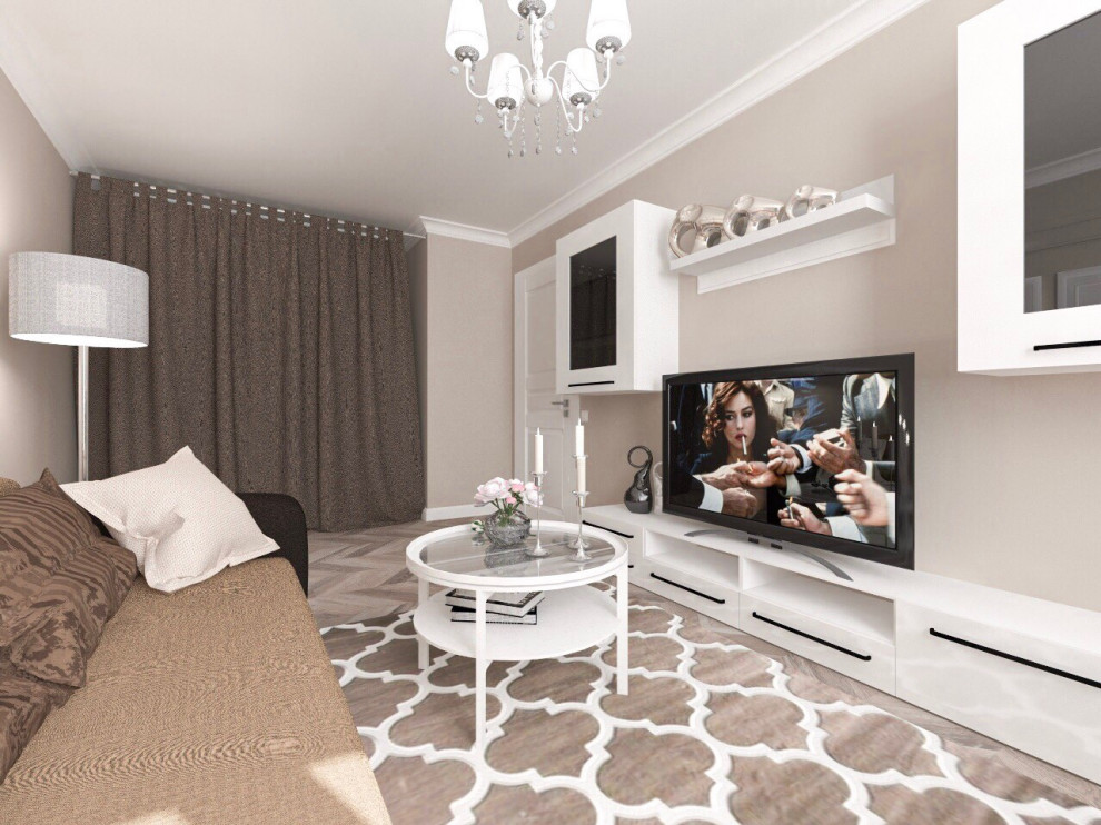 Обложка проекта: Дизайн интерьера двухкомнатной квартира в новостройке.