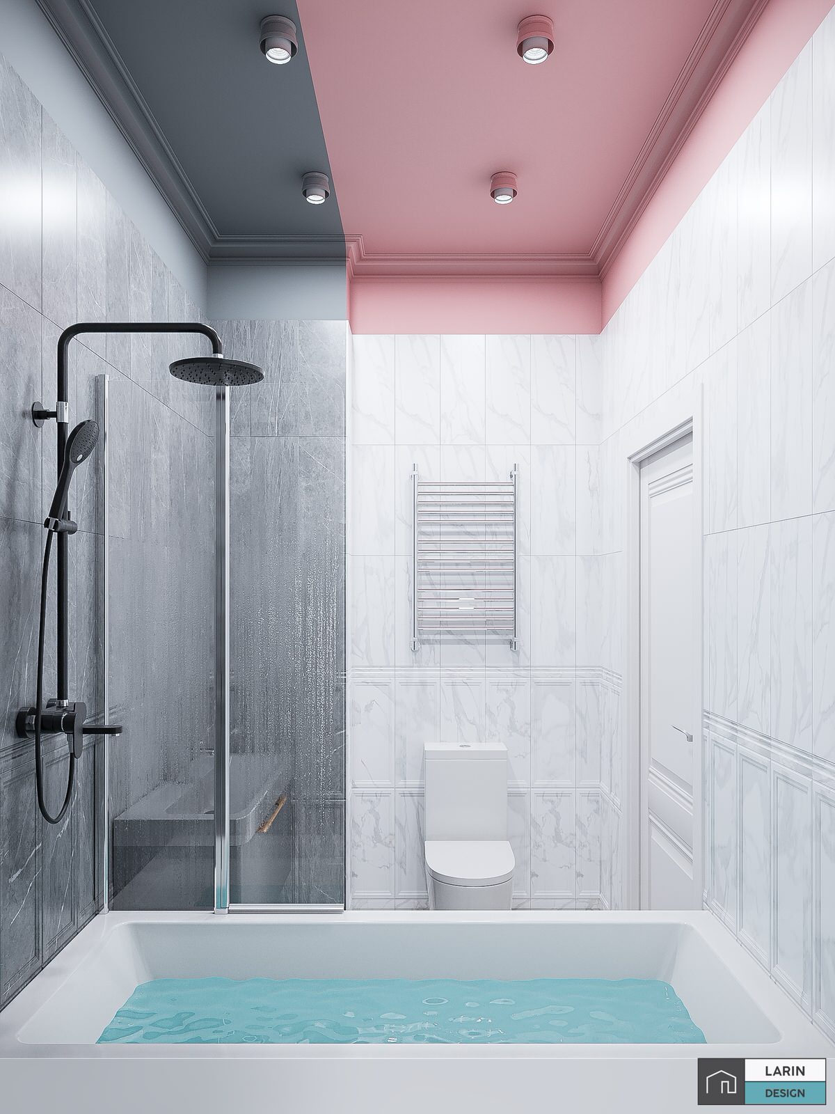 GREY-PINK BATHROOM