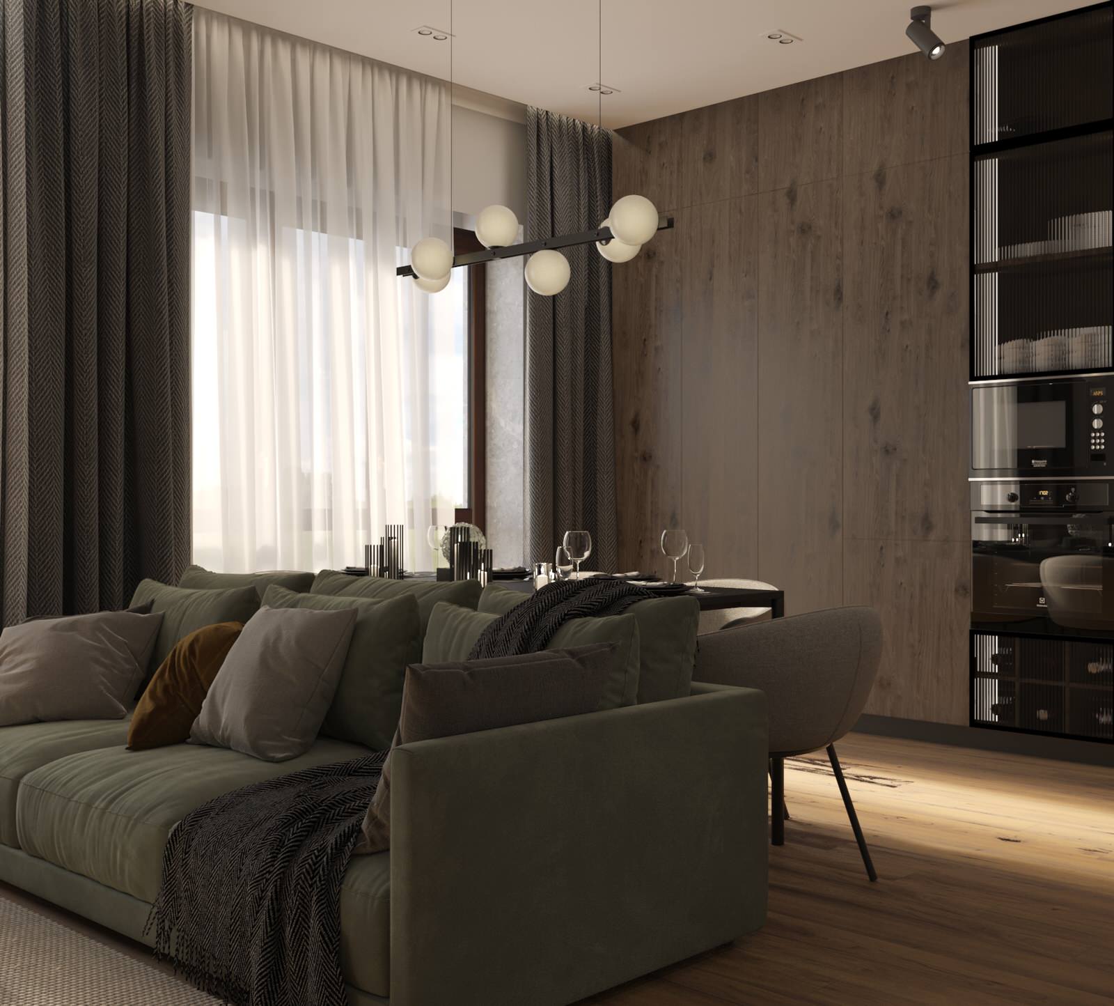 Кухня-гостиная в загородном доме