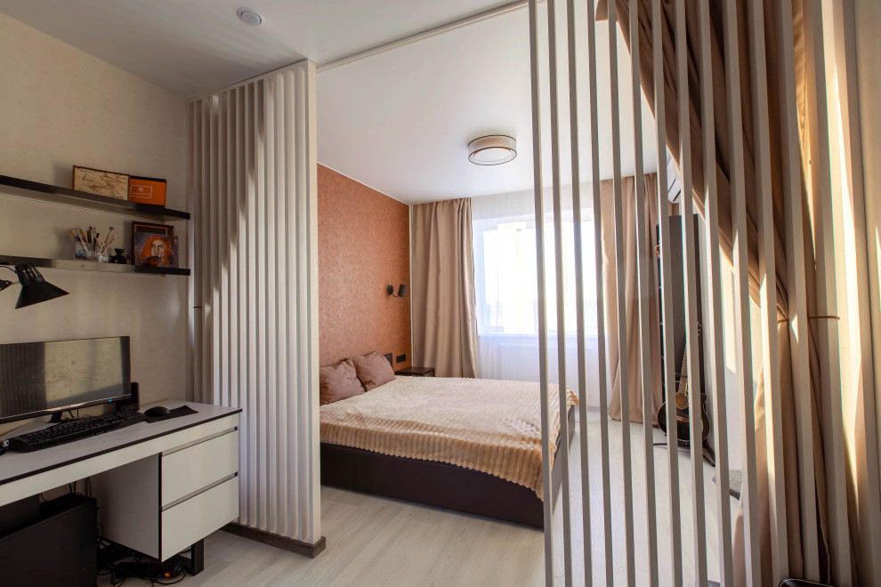 Дизайн - проект однокомнатной квартиры для молодой пары. Фотографии реализации.