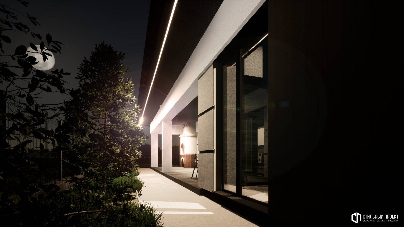 Одноэтажный дом с гаражом