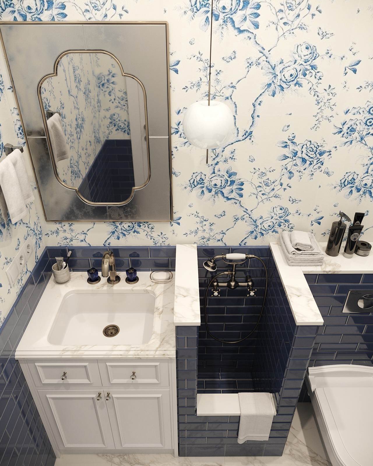 Визуализация санузла с душем для собаки