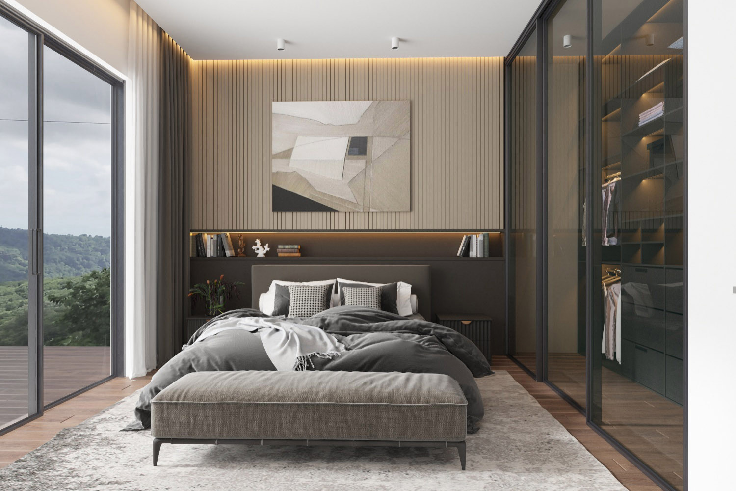 Спальня в загородном коттедже