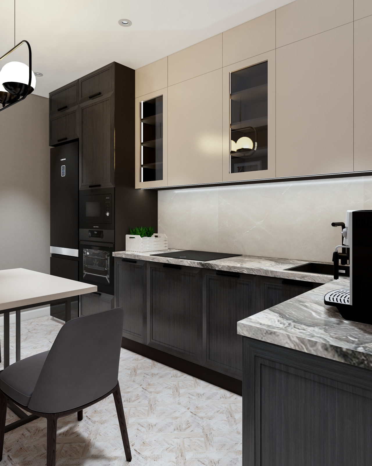 Современная кухня с мужским характером и любовью к классике