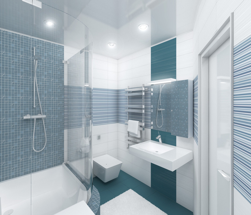 Интерьер ванной комнаты в г. Белгороде с использованием плитки IBERO Porcelanico