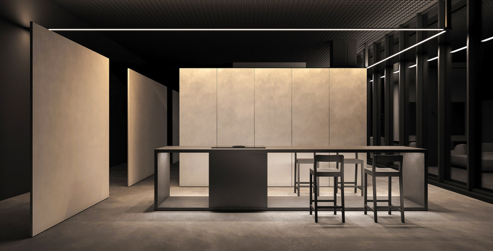 Теплый строгий интерьер EAE3DD