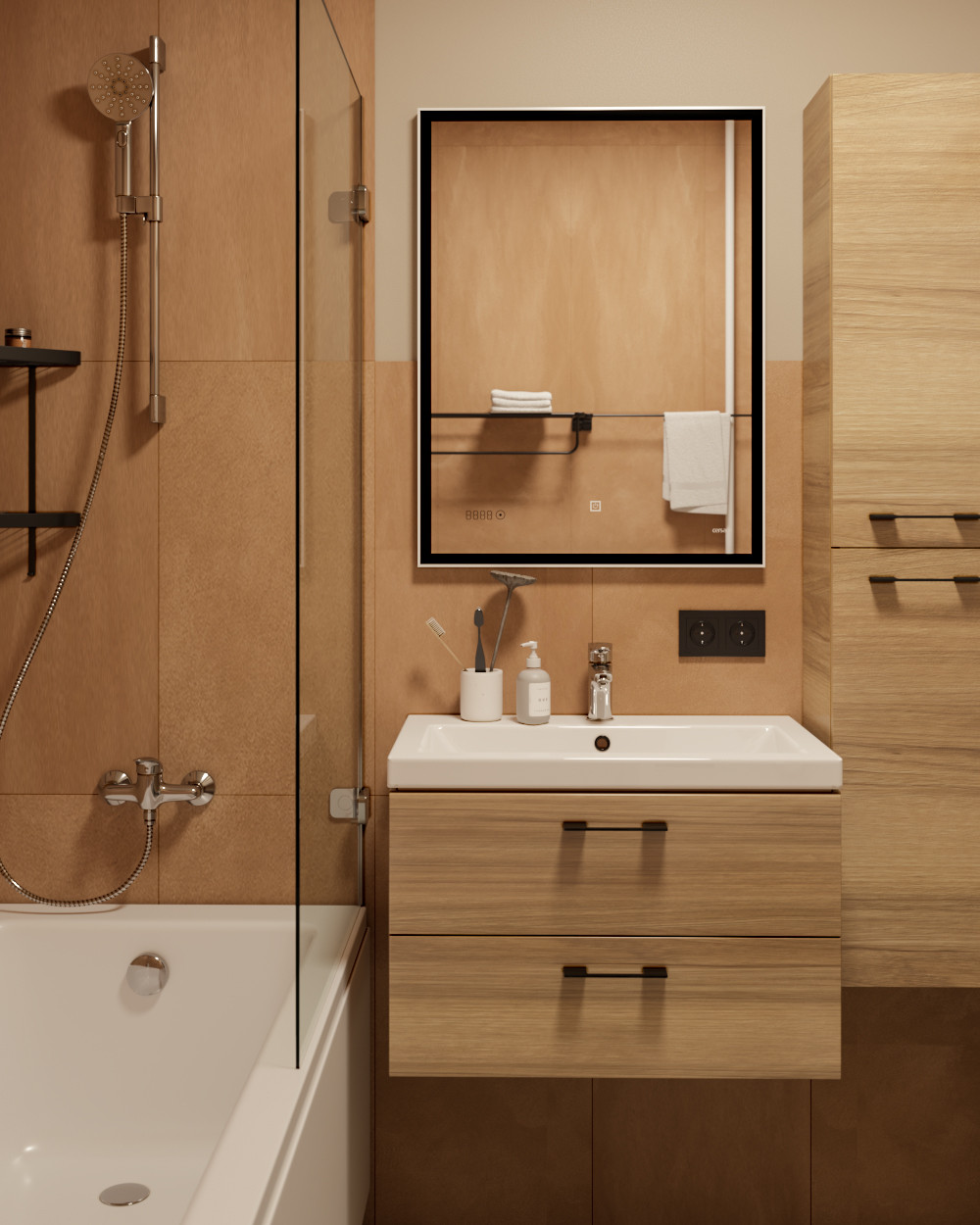 Проект двухкомнатной квартиры в Воронеже  Площадь: 75,2 м2.