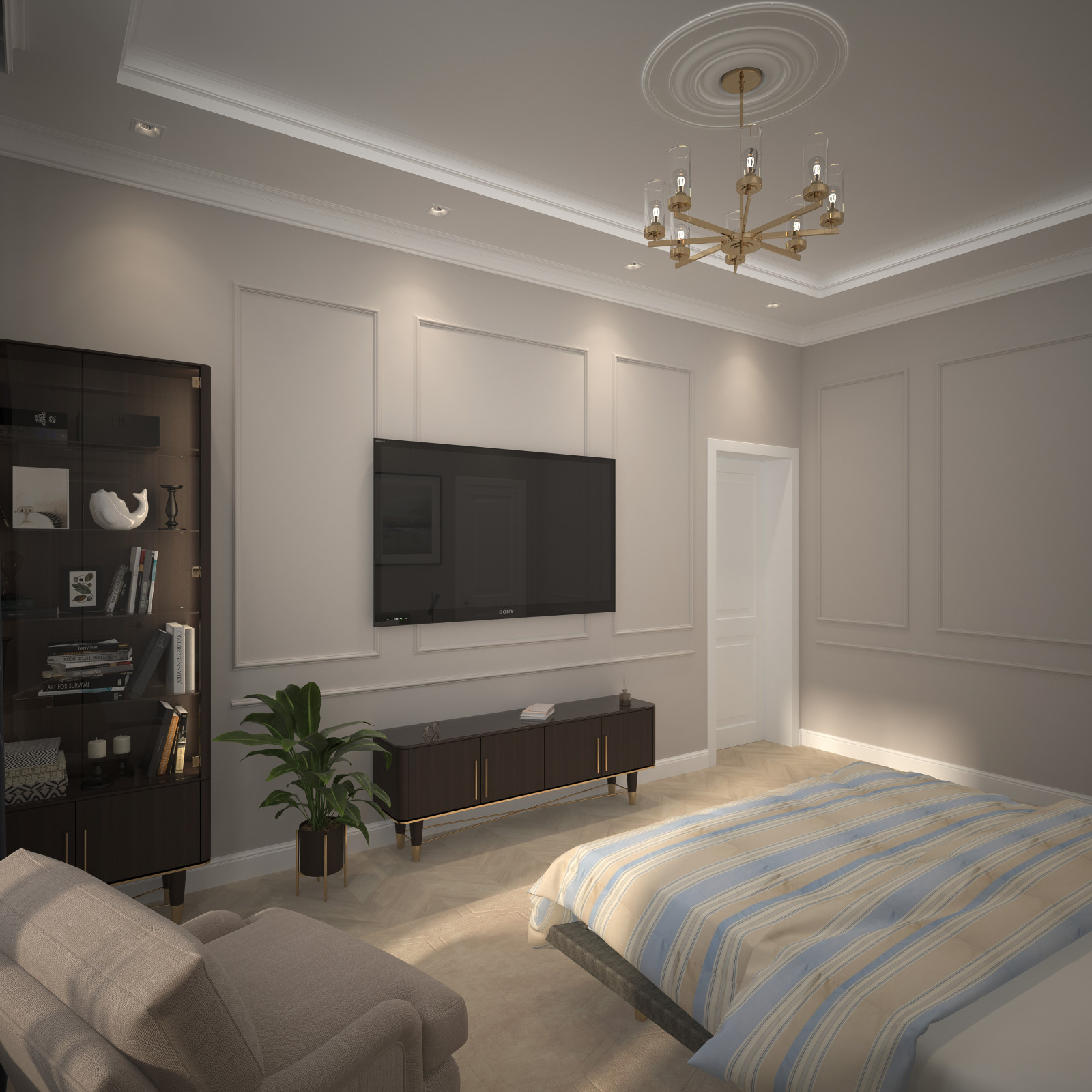 Спальня в загородном доме.