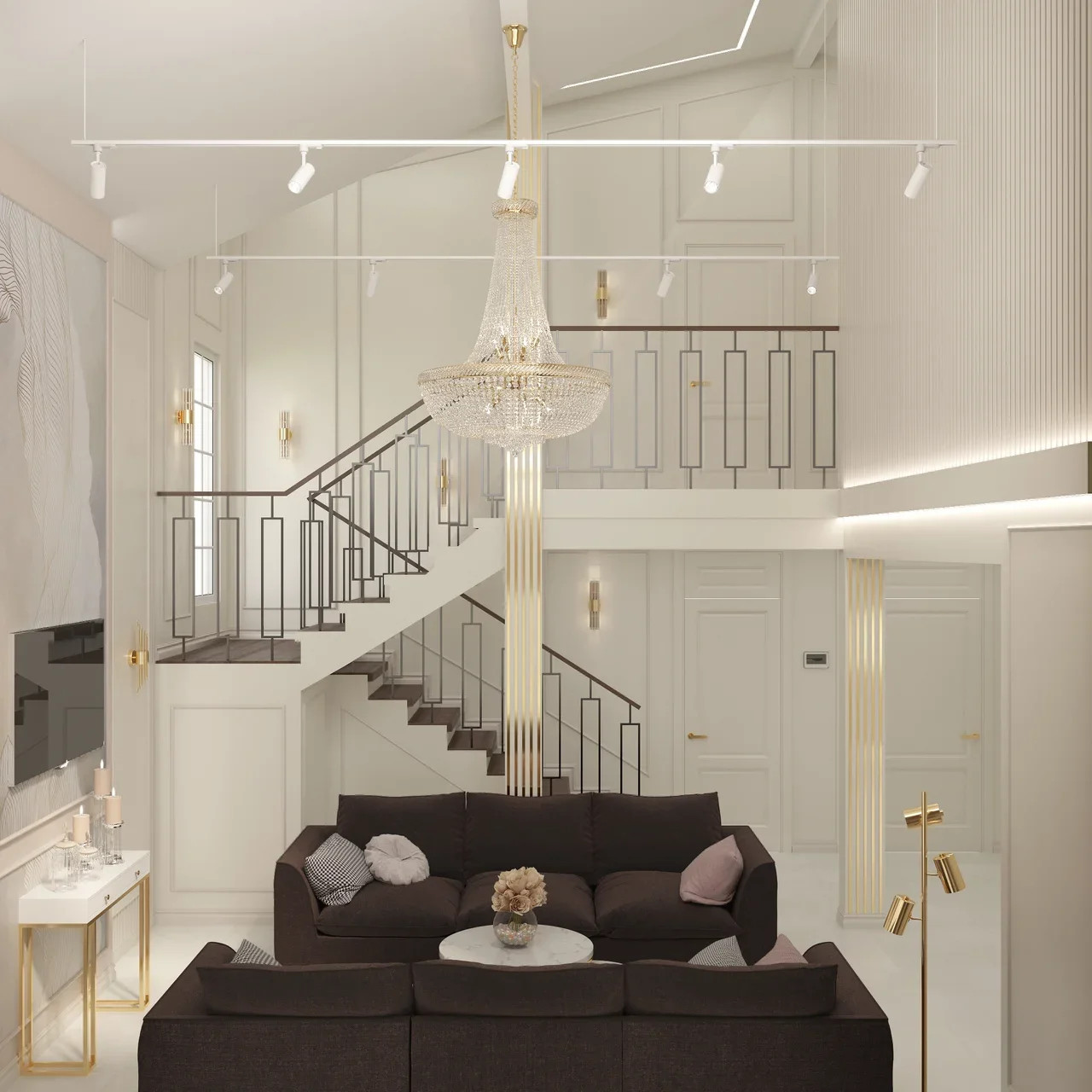 Частный дом, дизайн-проект неоклассика