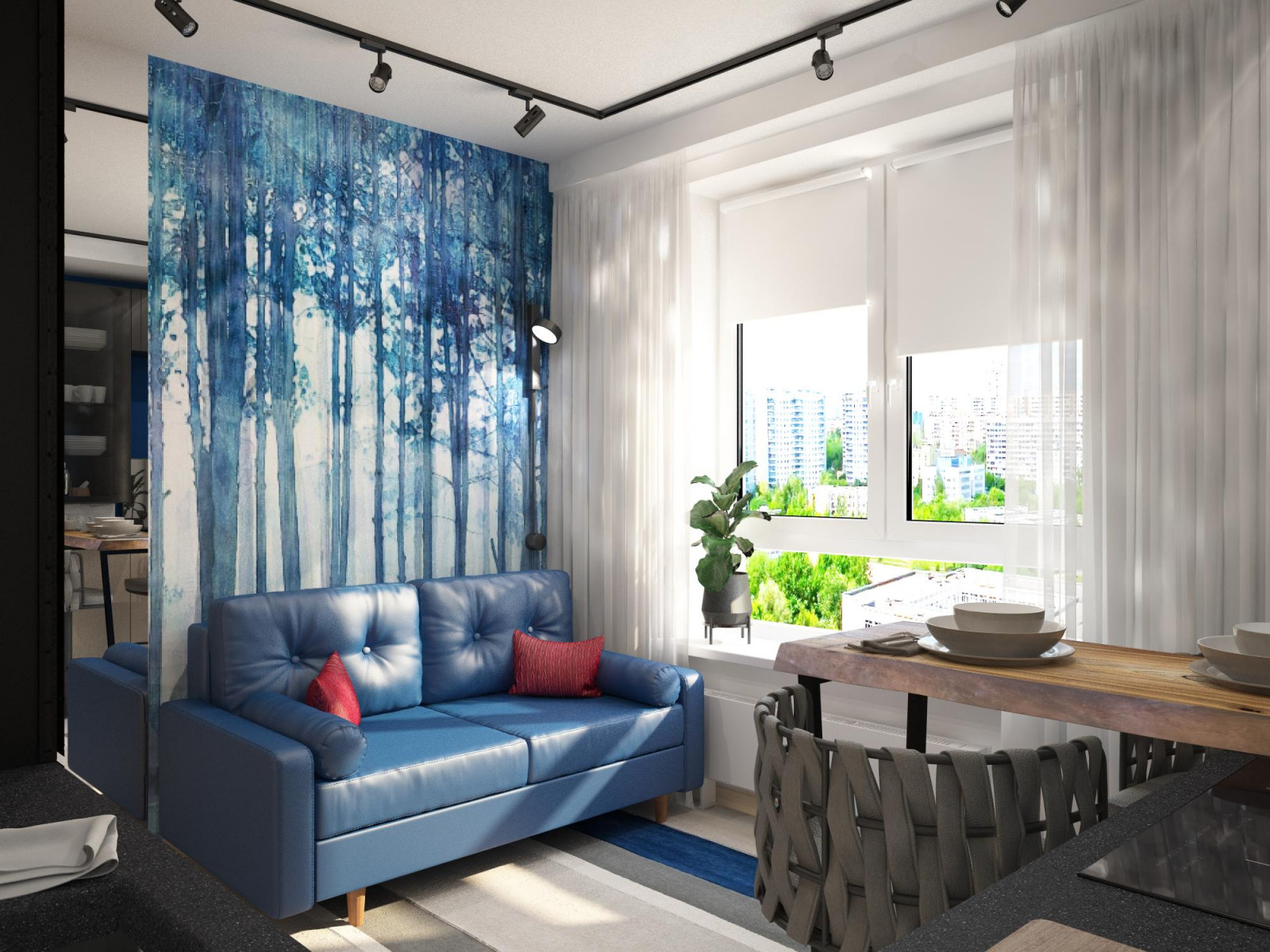 Обложка проекта: Маленькие кухня с гостиной