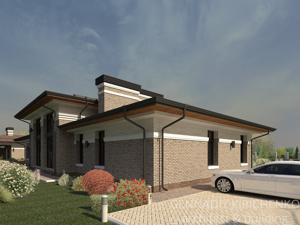 Проект одноэтажного дома со вторым светом.