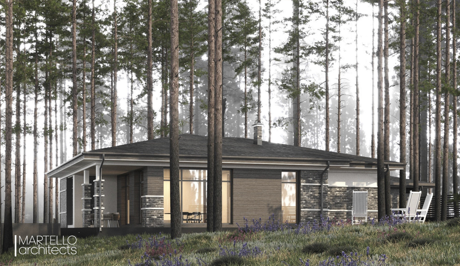 Обложка проекта: Архитектурный проект одноэтажного дома из газобетона 150 м2