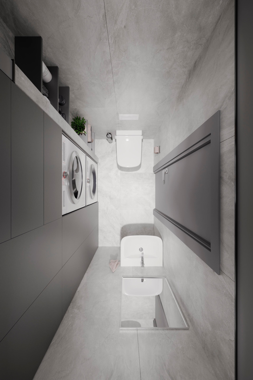 Дизайн и ремонт квартиры в ЖК «Level Амурская» — Сложный серый