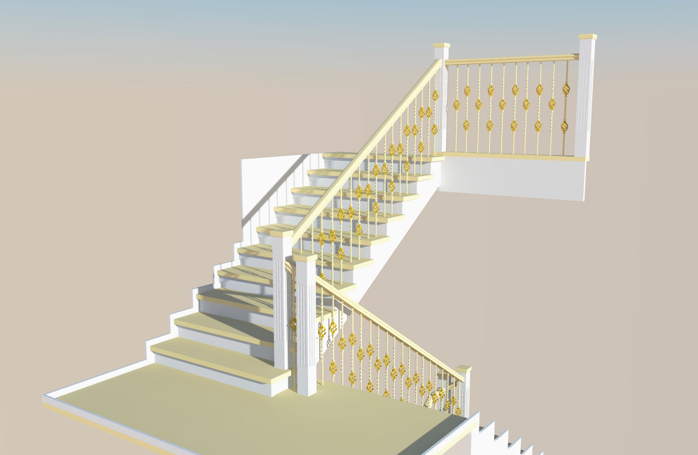 Лестница с первого по третий этаж