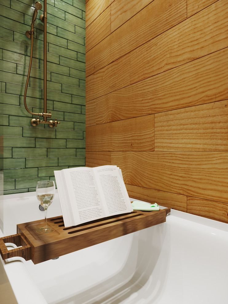 Зелёная ванная комната