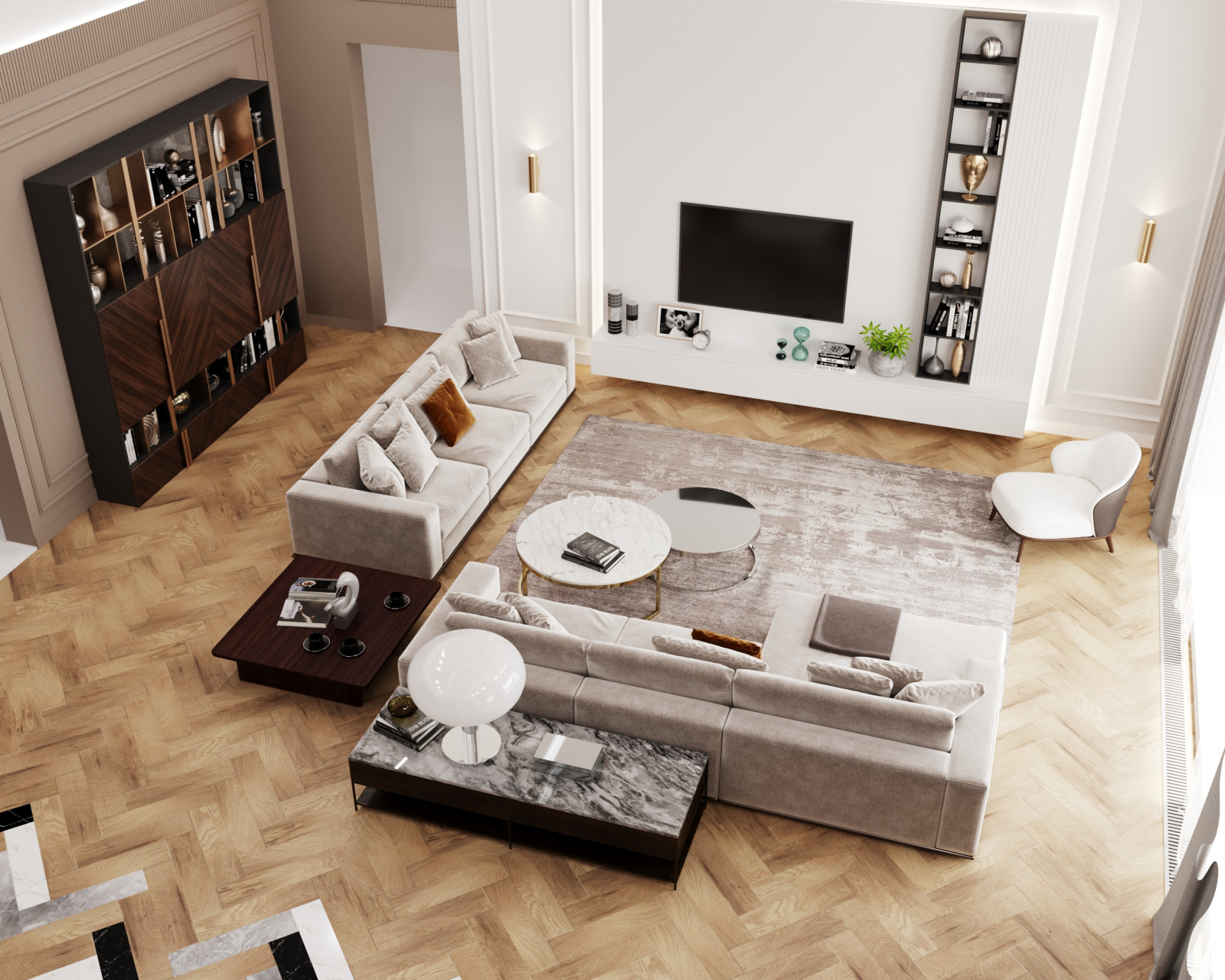 Кухня-гостиная из проекта дома 250 кв.м