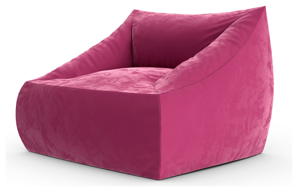 Бескаркасное кресло с подлокотниками Angle Velur