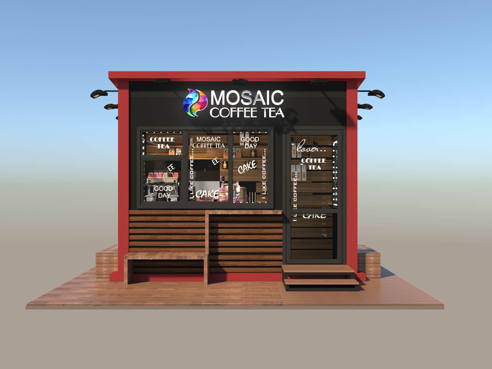 Обложка проекта: Эскизный проект торгового кофейного модуля в городской среде