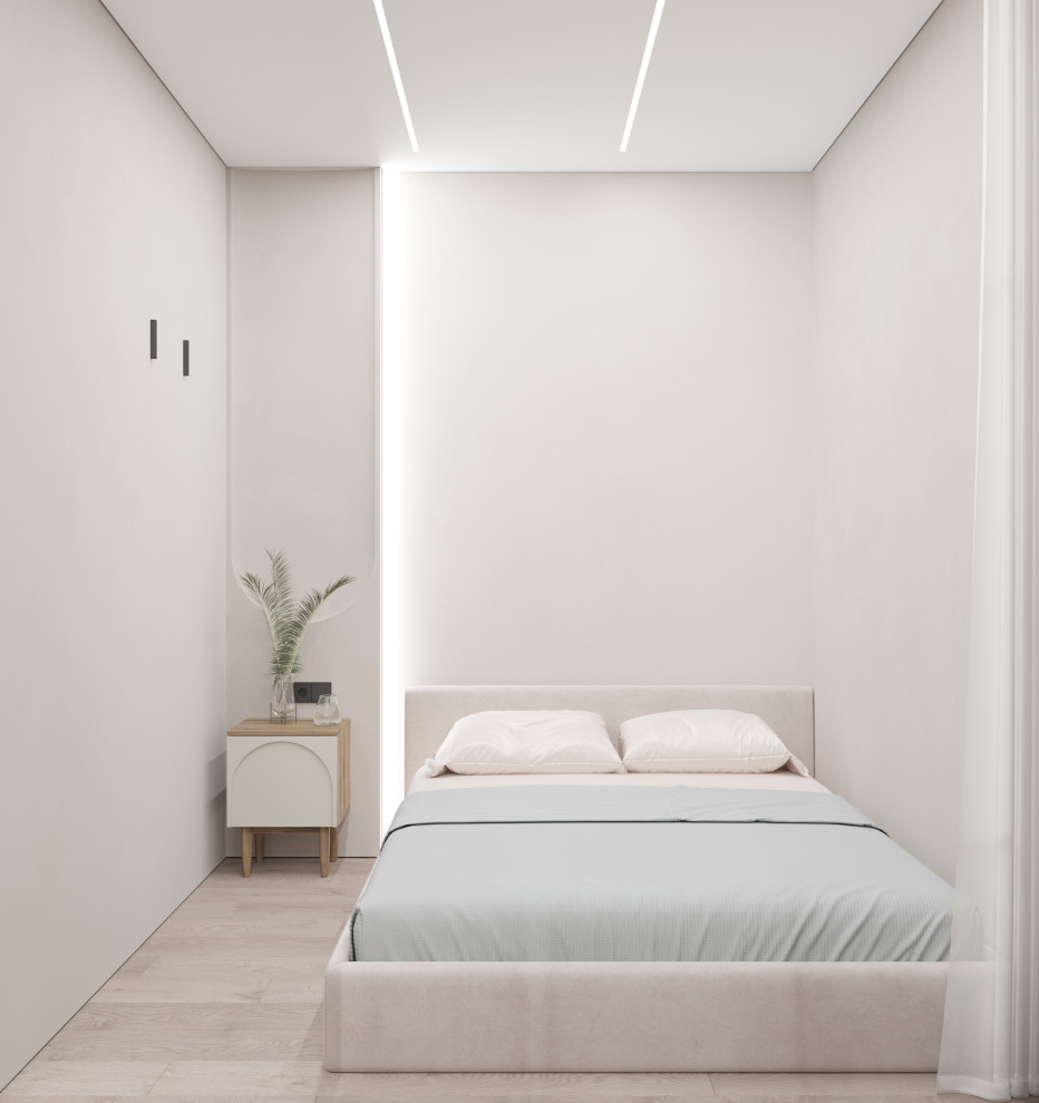 Стильная гостиная, совмещенная со спальней, в маленькой квартире.