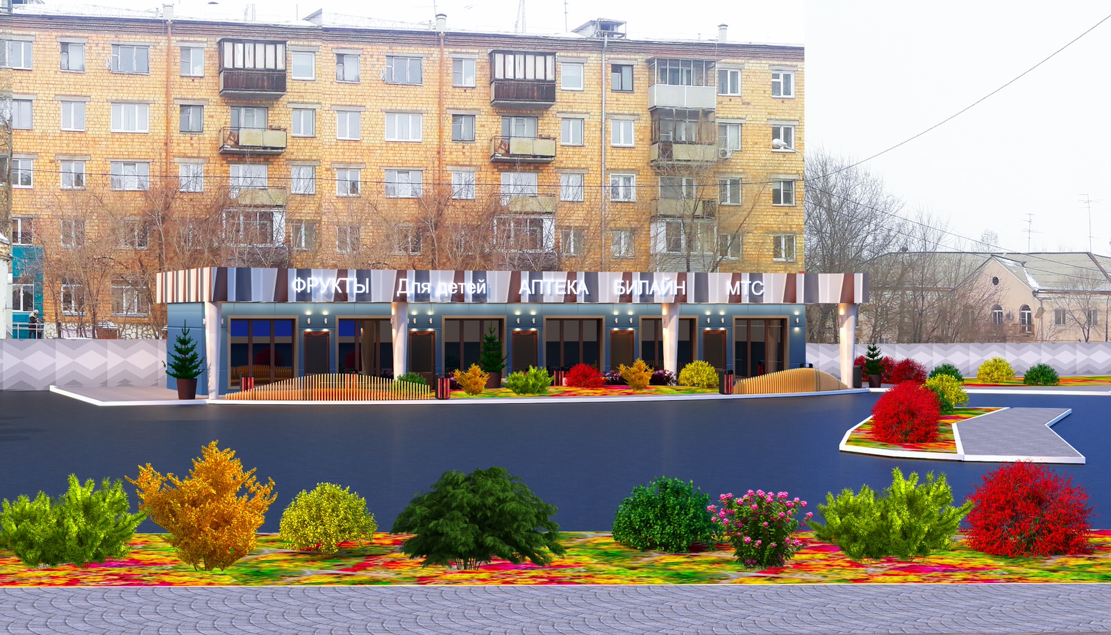 павильоны по улице Новосибирская