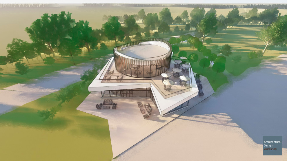 Концепция здания загородного ресторана