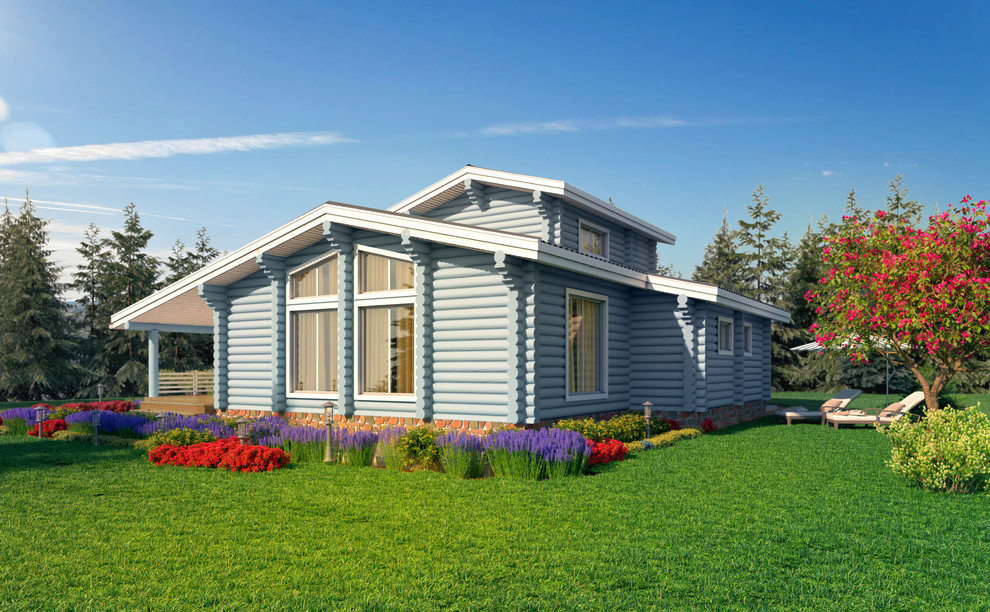 Современный дом из бревна БАЙКАЛ 176 м2