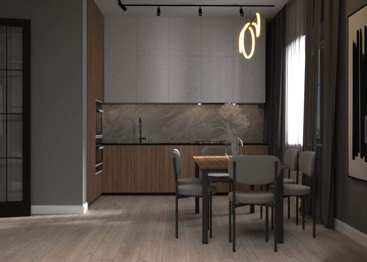 Кухня-гостиная в современном стиле